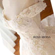 Load image into Gallery viewer, rosemoda-illusion-starlight-lace-ball-gown-wedding-dress-f.jpg
