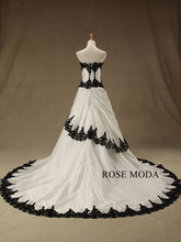 Load image into Gallery viewer, rosemoda-ivory-and-black-taffeta-a-line-wedding-dress-c.jpg
