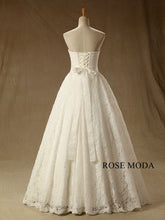 Load image into Gallery viewer, rosemoda-lace-a-line-wedding-dress-with-detachale-crystal-belt-c.jpg
