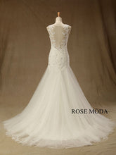 Load image into Gallery viewer,     rosemoda-lace-fit-andflare-mermaid-wedding-dress-c.jpg
