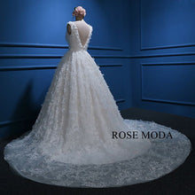 Load image into Gallery viewer, rosemoda-lace-flowers-ball-gown-wedding-dress-c.jpg
