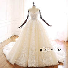 Load image into Gallery viewer, Rosemoda Embroidered Lace Illusion Ball Gown Wedding Dress
