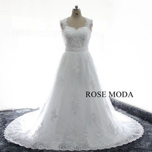 Load image into Gallery viewer, rosemoda-lace-short-wedding-dress-with-removable-skirt-f.jpg
