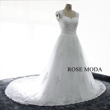 Load image into Gallery viewer, rosemoda-lace-short-wedding-dress-with-removable-skirt-g.jpg
