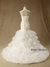 Load image into Gallery viewer, rosemoda-lace-tiered-organza-mermaid-wedding-dress-c.jpg
