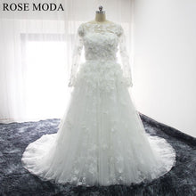 Load image into Gallery viewer, rosemoda-long-sleeve-3-D-lace-ball-gown-wedding-dress-a.jpg
