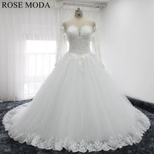 Load image into Gallery viewer, rosemoda-long-sleeve-beaded-lace-ball-gown-wedding-dress-a.jpg
