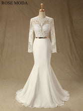 Load image into Gallery viewer, rosemoda-long-sleeve-chiffon-mermaid-wedding-dress-a.jpg
