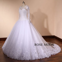 Load image into Gallery viewer, rosemoda-long-sleeve-full-beading-ball-gown-wedding-dress-b.jpg
