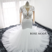 Load image into Gallery viewer, rosemoda-long-sleeve-illusion-bodice-mermaid-wedding-dress-e.jpg
