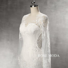 Load image into Gallery viewer, rosemoda-long-sleeve-illusion-lace-mermaid-wedding-dress-with-removable-royal-train-g.jpg
