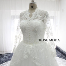 Load image into Gallery viewer, rosemoda-long-sleeve-lace-ball-gown-wedding-dress-h.jpg
