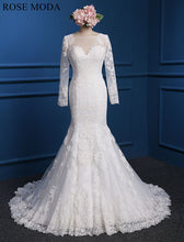 Load image into Gallery viewer, rosemoda-long-sleeve-lace-mermaid-wedding-dress-a.jpg
