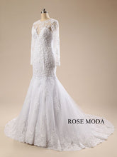 Load image into Gallery viewer, rosemoda-long-sleeve-lace-mermaid-wedding-dress-b_2c1d40c0-5d6d-4b7f-a724-091e9aa23715.jpg
