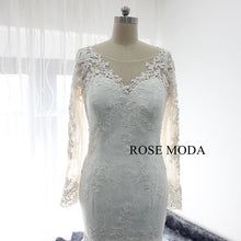 Load image into Gallery viewer, rosemoda-long-sleeve-lace-mermaid-wedding-dress-with-removable-royal-train-c.jpg
