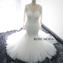 Load image into Gallery viewer, rosemoda-long-sleeve-lace-mermaid-wedding-dress-with-removable-royal-train-e.jpg
