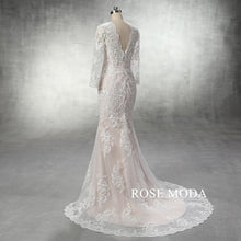 Load image into Gallery viewer, rosemoda-long-sleeve-lace-sheath-wedding-dress-c.jpg
