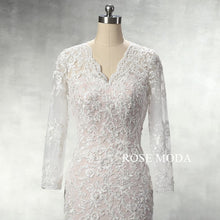 Load image into Gallery viewer, rosemoda-long-sleeve-lace-sheath-wedding-dress-e.jpg
