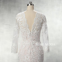 Load image into Gallery viewer, rosemoda-long-sleeve-lace-sheath-wedding-dress-g.jpg
