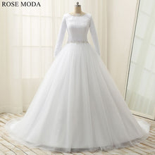 Load image into Gallery viewer, rosemoda-long-sleeve-muslim-ball-gown-wedding-dress-a.jpg
