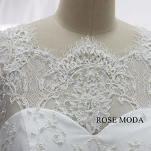 Load image into Gallery viewer, rosemoda-long-sleeve-pearl-chantilly-lace-ball-gown-wedding-dress-g.jpg
