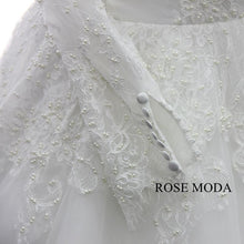 Load image into Gallery viewer, rosemoda-long-sleeve-pearl-chantilly-lace-ball-gown-wedding-dress-h.jpg
