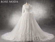 Load image into Gallery viewer, rosemoda-luxury-off-the-shoulder-ball-gown-wedding-dress-a.jpg
