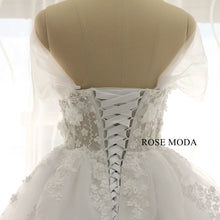 Load image into Gallery viewer, rosemoda-luxury-off-the-shoulder-beaded-lace-illusion-ball-gown-wedding-dress-g.jpg
