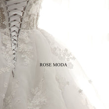 Load image into Gallery viewer, rosemoda-luxury-off-the-shoulder-beaded-lace-illusion-ball-gown-wedding-dress-h.jpg
