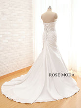 Load image into Gallery viewer, Rosemoda Asymmetrical Draped Satin Mermaid Wedding Dress
