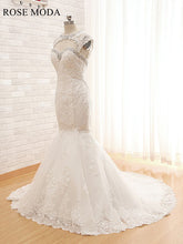 Load image into Gallery viewer, Rosemoda Lace Mermaid Wedding Dress with Removable Bolero
