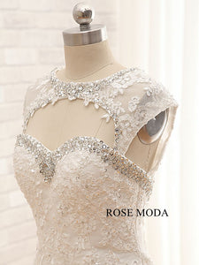 Rosemoda Lace Mermaid Wedding Dress with Removable Bolero