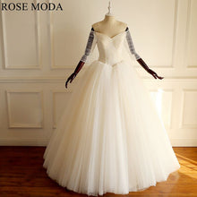 Load image into Gallery viewer, rosemoda-off-the-shoudler-beaded-ball-gown-wedding-dress-a.jpg
