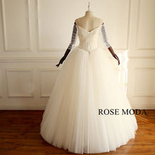 Load image into Gallery viewer, rosemoda-off-the-shoudler-beaded-ball-gown-wedding-dress-c.jpg
