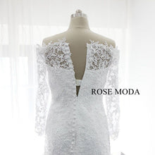 Load image into Gallery viewer, Rosemoda Off The Shoulder Long Sleeve Trumpet Wedding Dress
