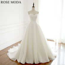 Load image into Gallery viewer, rosemoda-pearl-3-d-floral-a-line-organza-wedding-dress-a.jpg
