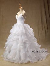 Load image into Gallery viewer, rosemoda-plunging-v-neckline-organza-ball-gown-wedding-dress-b.jpg
