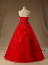 Load image into Gallery viewer, rosemoda-red-lace-ball-gown-wedding-dress-c.jpg
