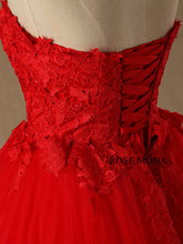 Load image into Gallery viewer, rosemoda-red-lace-ball-gown-wedding-dress-k.jpg
