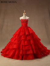 Load image into Gallery viewer, rosemoda-red-organza-ball-gown-wedding-dress-a.jpg
