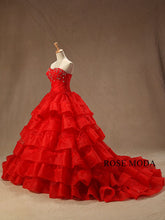 Load image into Gallery viewer, rosemoda-red-organza-ball-gown-wedding-dress-b.jpg
