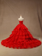 Load image into Gallery viewer, rosemoda-red-organza-ball-gown-wedding-dress-c.jpg
