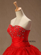 Load image into Gallery viewer, rosemoda-red-organza-ball-gown-wedding-dress-e.jpg
