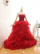 Load image into Gallery viewer, rosemoda-red-ruffled-organza-wedding-dress-b.jpg
