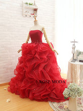 Load image into Gallery viewer, rosemoda-red-ruffled-organza-wedding-dress-c.jpg
