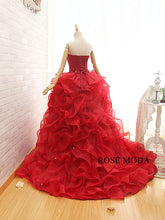 Load image into Gallery viewer, rosemoda-red-ruffled-organza-wedding-dress-d.jpg
