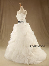 Load image into Gallery viewer, rosemoda-ruched-bodice-ruffled-skirt-ball-gown-wedding-dress-b.jpg
