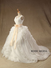 Load image into Gallery viewer, rosemoda-ruffled-organza-ball-wedding-dress-with-strap-b.jpg
