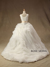 Load image into Gallery viewer, rosemoda-ruffled-organza-ball-wedding-dress-with-strap-c.jpg
