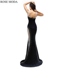 Load image into Gallery viewer, rosemoda-sheath-beaded-velvet-evening-dress-d.jpg
